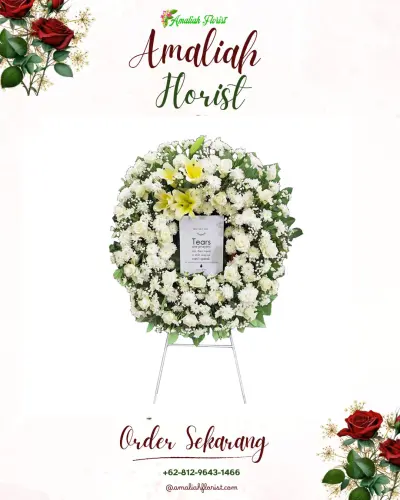 Krans Bunga Duka Cita di Masjid Agung Kubah Kecubung