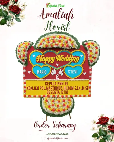 Karangan Papan Bunga Pernikahan di Masjid Agung Kubah Kecubung